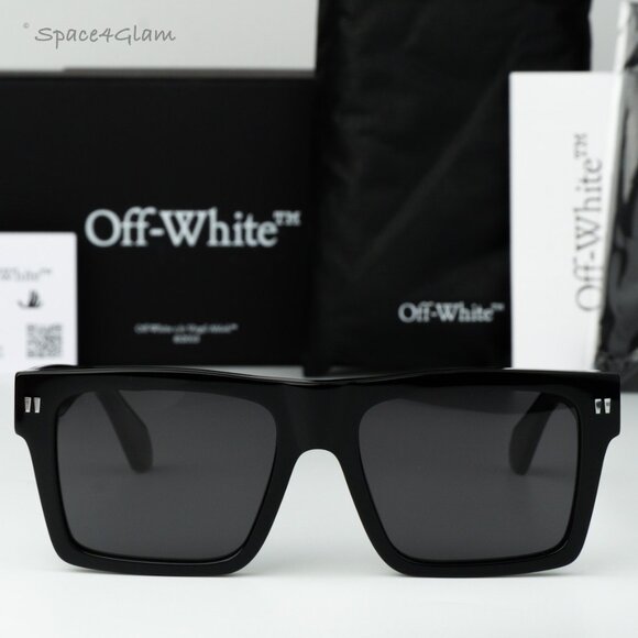Off-White Men Sunglasses Black Grey Square OERI109 LAWTON 1007 NEW AUTHENTIC - Picture 1 of 11